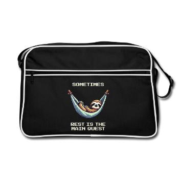 Sometimes Resting Is the Main Quest | Balance - Retro Bag - black/white - Front