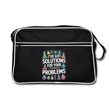 Technicien de laboratoire, j’ai une solution pour le laboratoire médical - Sac Retro - noir/blanc - Devant