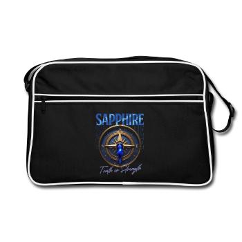 Birthstone September Sapphire - Retro Bag - black/white - Front