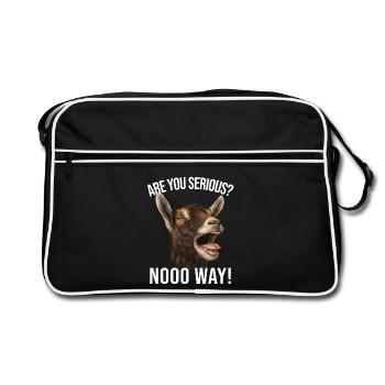 Chèvre Chèvre Élevage Chèvre Agriculteur Chèvre Brune Chèvre Chèvre - Sac Retro - noir/blanc - Devant