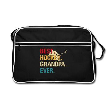 Hockey Grandpa Hockey sur glace Cadeau pour joueur de hockey sur glace - Sac Retro - noir/blanc - Devant