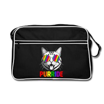Purride Cat Rainbow Shades - Retro Bag - black/white - Front