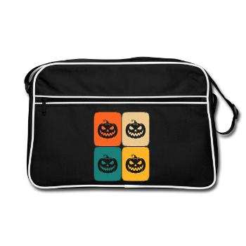 Halloween Rétro Citrouille Joyeux Effrayant - Sac Retro - noir/blanc - Devant
