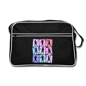 Joueur de crosse Coloré Enfants Filles Crosse - Sac Retro - noir/blanc - Devant