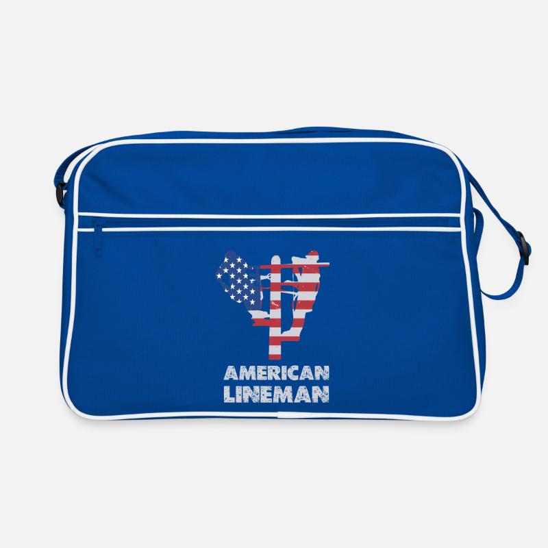 Silhouette du drapeau du monteur de lignes américain Sac Retro