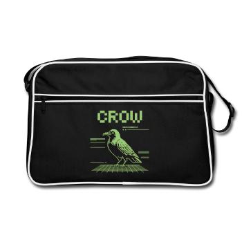 T-shirt rétro Pixel Crow dans le style 8 bits - Sac Retro - noir/blanc - Devant