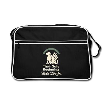 Employé de refuge, bénévole pour le sauvetage des animaux - Sac Retro - noir/blanc - Devant