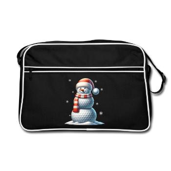 GOlf Christmas Sports Santa Claus - Retro Bag - black/white - Front
