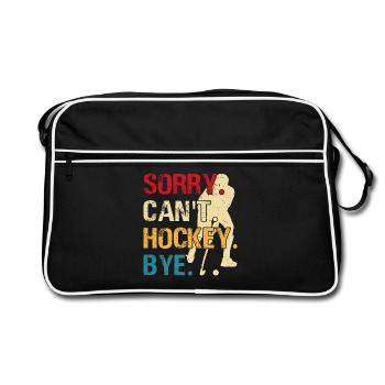 Hockey Hockey sur glace Cadeau pour joueur de hockey sur glace - Sac Retro - noir/blanc - Devant
