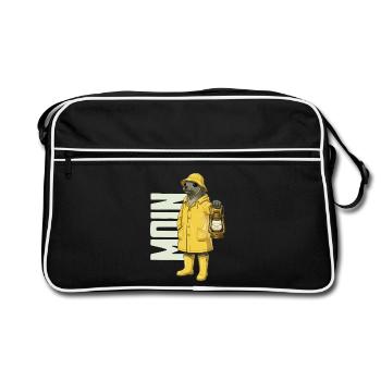 SCEAU DE MOUILLAGE EN VISON FRISON - Sac Retro - noir/blanc - Devant