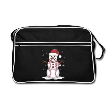 BAseball Christmas Sports Santa Claus - Retro Bag - black/white - Front