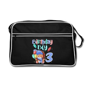 3ème anniversaire Leo - Sac Retro - noir/blanc - Devant