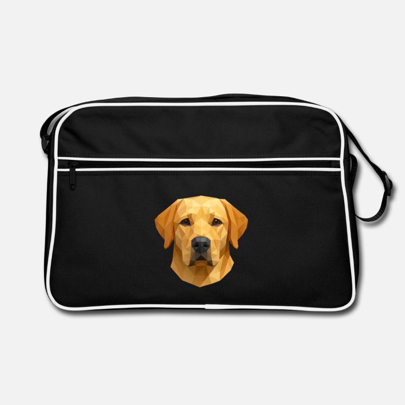 Polygon Labrador Retriever Geschenk - Retro Tasche - Schwarz/Weiß