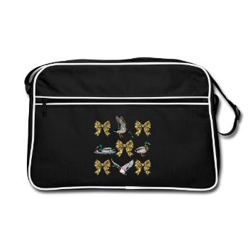 Ducks Camo Bows Waterfowl Hunting Style - Retro Bag - black/white - Front