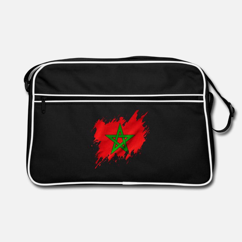 Drapeau du Maroc dans le style déchiré Sac Retro