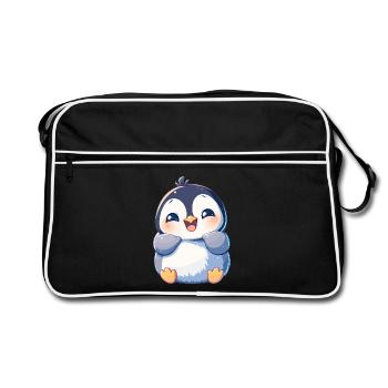 Pinguine Pinguin - Retro Tasche - Schwarz/Weiß - Vorne