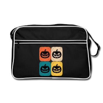 Citrouille rétro Halloween style Pop Art - Sac Retro - noir/blanc - Devant