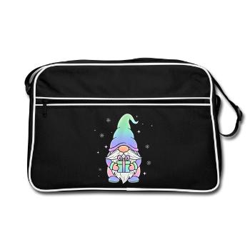 Christmas Gnome Pastel Gradient - Retro Bag - black/white - Front