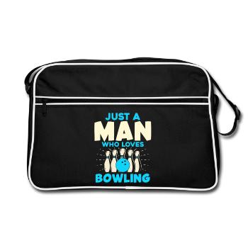 Man Who Loves Bowling Pins - Retro Bag - black/white - Front