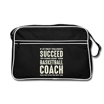 Basketball Coach Motivationsspruch - Retro Tasche - Schwarz/Weiß - Vorne