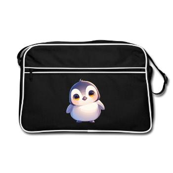 Pinguine Pinguin - Retro Tasche - Schwarz/Weiß - Vorne
