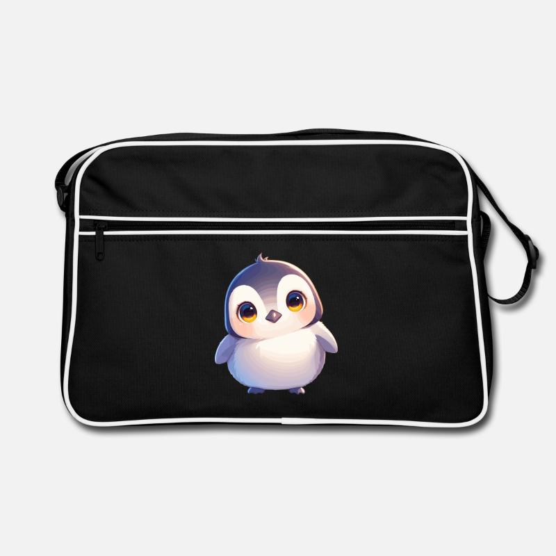 Pinguine Pinguin - Retro Tasche - Schwarz/Weiß