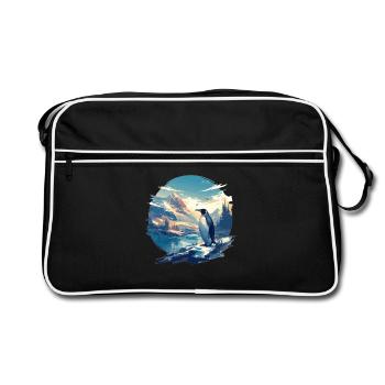 Pinguine Pinguin - Retro Tasche - Schwarz/Weiß - Vorne