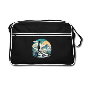 Pinguine Pinguin - Retro Tasche - Schwarz/Weiß - Vorne