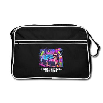 Funny If I Won The Lottery You’d Notice Yacht boat - Retro Tasche - Schwarz/Weiß - Vorne