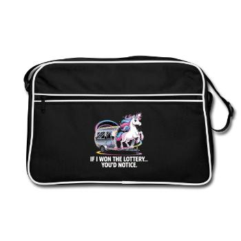 Funny If I Won The Lottery You’d Notice Yacht boat - Retro Tasche - Schwarz/Weiß - Vorne