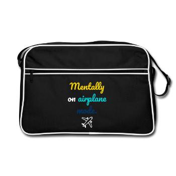 Mentaler Flugmodus - Retro Tasche - Schwarz/Weiß - Vorne
