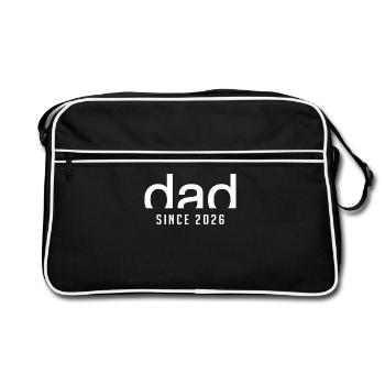 Papa depuis 2026 | Fier premier cadeau de papa - Sac Retro - noir/blanc - Devant