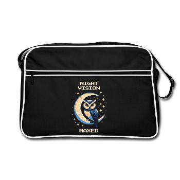 Night Vision: on Max | Owl Stealth - Retro Bag - black/white - Front