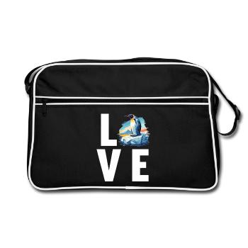 Pinguine Pinguin - Retro Tasche - Schwarz/Weiß - Vorne