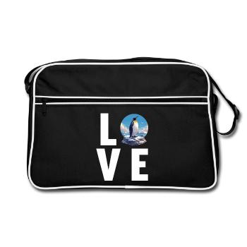 Pinguine Pinguin - Retro Tasche - Schwarz/Weiß - Vorne