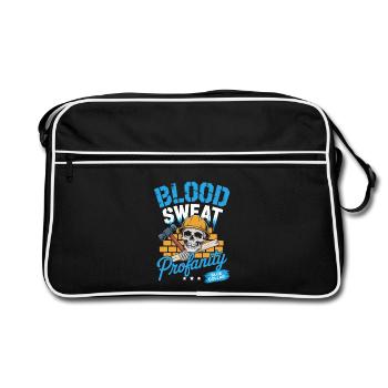 Col bleu Ouvrier Ouvrier du bâtiment - Sac Retro - noir/blanc - Devant