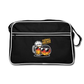 Football and Beer – Germany Fan Saying - Retro Bag - black/white - Front