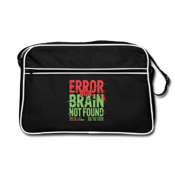 Erreur 404 Cerveau introuvable Zombie - Sac Retro - noir/blanc - Devant