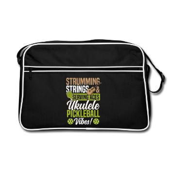 Hawaii Guitar Ukemusic Pickleball Ukulele - Retro Bag - black/white - Front