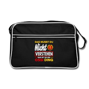 Ossi ding nicht versehen spruch DDR stolz - Sac Retro - noir/blanc - Devant
