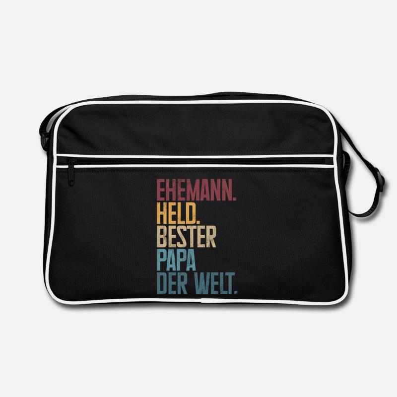 Ehemann Held Bester Papa Der Welt Retro Retro Tasche