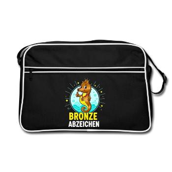 Insigne de bronze Cours de natation réussi - Sac Retro - noir/blanc - Devant
