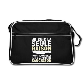Le Saucisson c'est La Vie - Humour Apéro Cadeau - Sac Retro - noir/blanc - Devant