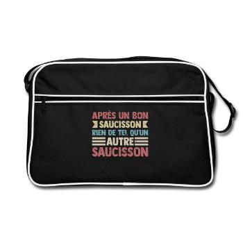 Saucisson Humour Saucisson Apéro Bon Vivant Drôle - Sac Retro - noir/blanc - Devant