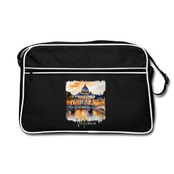 Watercolor of The Vatican - Retro Bag - black/white - Front