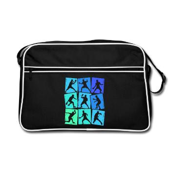 Tennis de table Joueurs de tennis de table Hommes Enfants - Sac Retro - noir/blanc - Devant