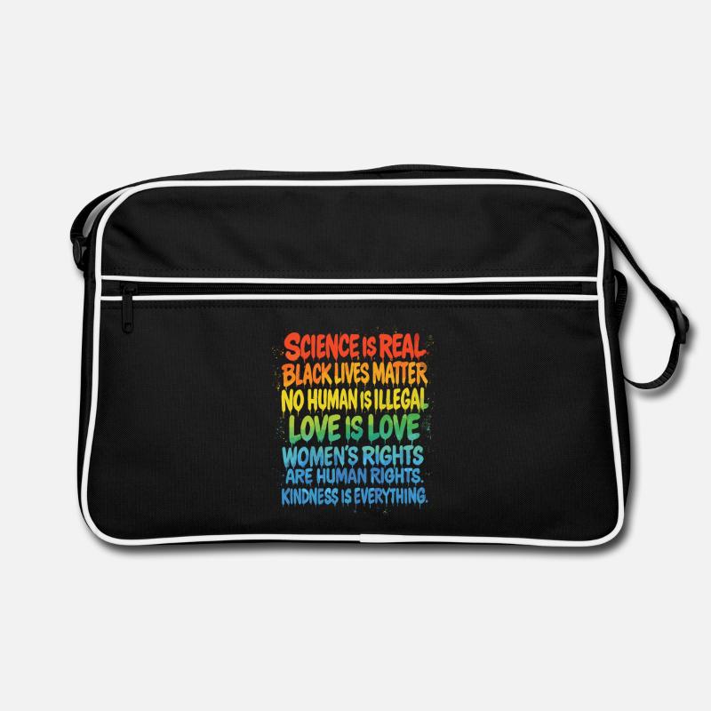 Regenbogen Statement – Human Rights Pride Retro Tasche