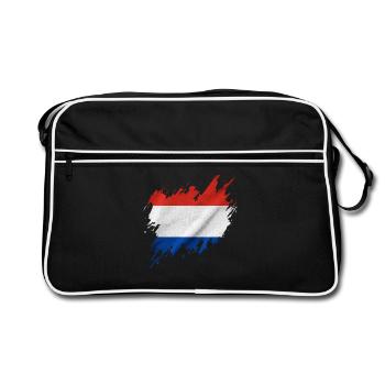 Drapeau néerlandais, style déchiré - Sac Retro - noir/blanc - Devant