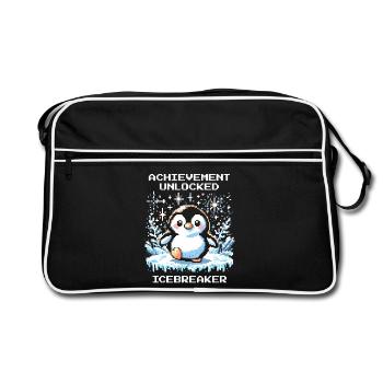 Réalisation du brise-glace | Penguin Gamer Humour - Sac Retro - noir/blanc - Devant