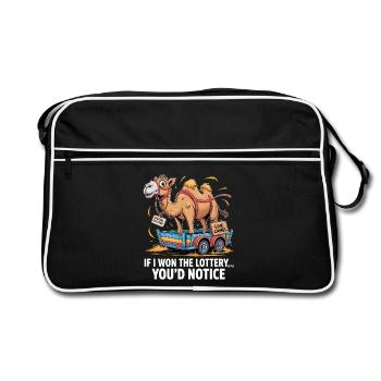 Funny If I Won The Lottery You'd Notice - Retro Bag - black/white - Front